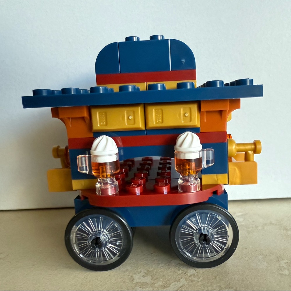 Lego Blue and Orange Building Block Cart